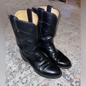 Justin Men's 10" Temple Roper Black Casual Boots 3133 Size 7.5 EE​​​​​​​​​​​​